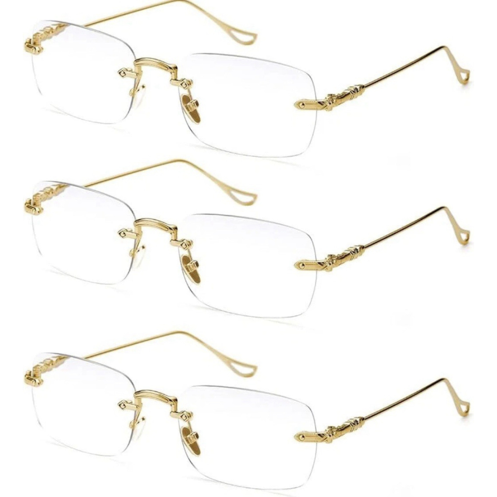 TERAISE Frameless Metal Reading Glasses for Men/Women Blue Light Blocking